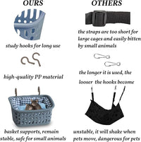 JWShang Rat Hammock for Cage, Chew Proof Hanging Basket Bed with Sturdy Hooks, Pet Cage Accessories, Safe Cozy Small Animal Rodent Hammock for Sugar Glider Mice Snuggling Sleeping