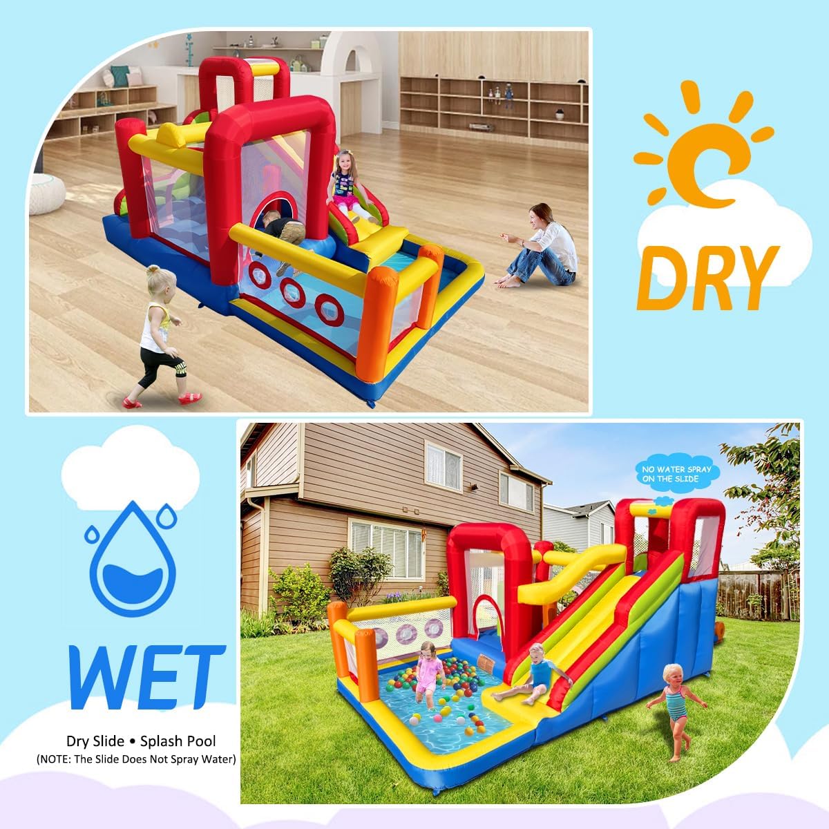 Hongcoral Bounce House, Inflatable Bounce Castle with Blower for Kids, Blow Up Jumping Bouncer - image 2