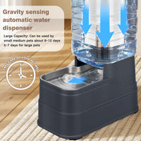 1.1 Gallon Pet Automatic Dog Water Dispenser Cat Gravity Waterer - Charcoal Gray / 4L(1.1 Gallon) - image 3