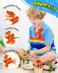 JMHACHY 3-pack jumbo pop-open dinosaur eggs with T-Rex, Spinosaurus and Triceratops - view 4