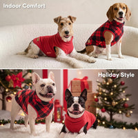 KYEESE 2Pack Dog Sweater for Small Dogs Soft Pet Coats Fleece - Red Plaid / XXX-Large (55-75lbs) - image 3