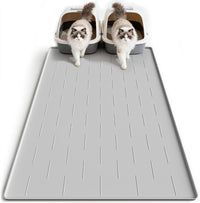 Pieviev Extra Large Silicone Litter Box Mat, Easy to Clean - Light Gray / XL-40''x28''
