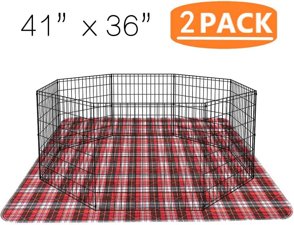 Dog Grass Pad with Washable Pee Pads for Puppy Potty Tray - Red & Blue / 36*41in 2 Pack - image 2