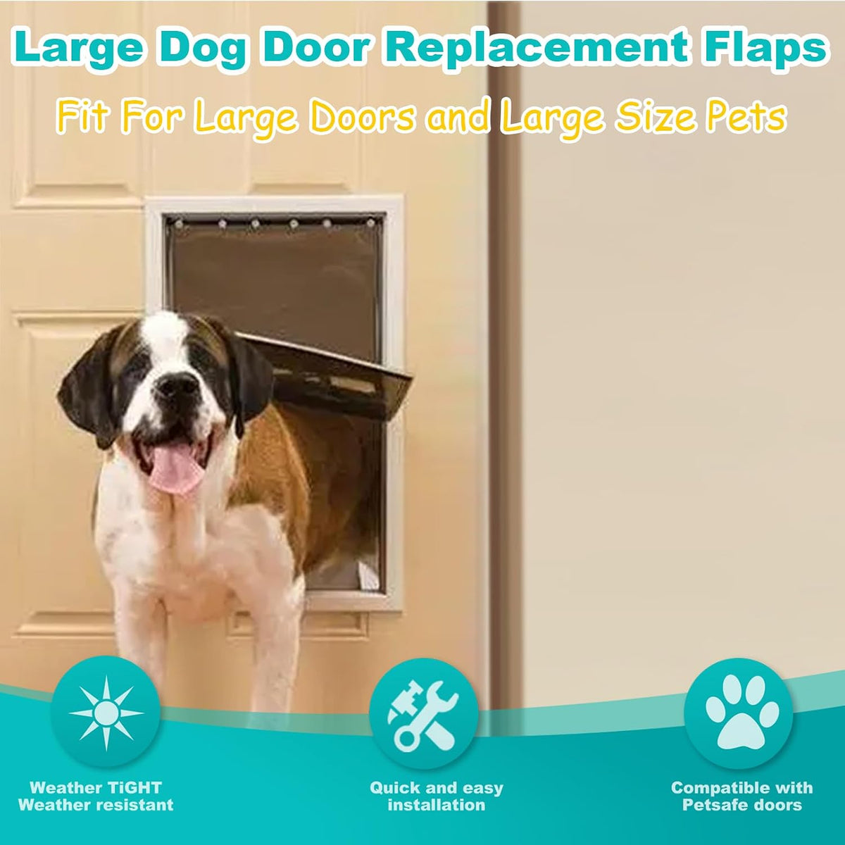 PAC11-11039 Pet Door Replacement Flaps Compatible with PetSafe - 2 / Large 10 1/8" x 16 7/8" - image 4