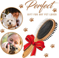 KylePet Dog Brush, Double Sided Pet Slicker Brush with Bamboo Handle for Dogs and Cats Long Hair - image 2