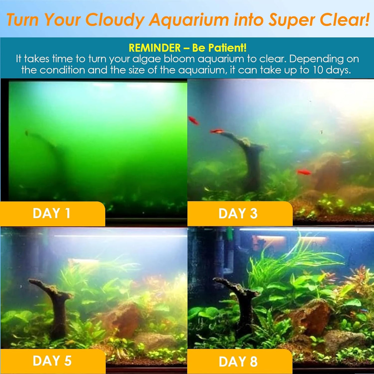 AquaMiracle Aquarium Filter for Green Water, U - For 40-120 Gallon Tank - image 2
