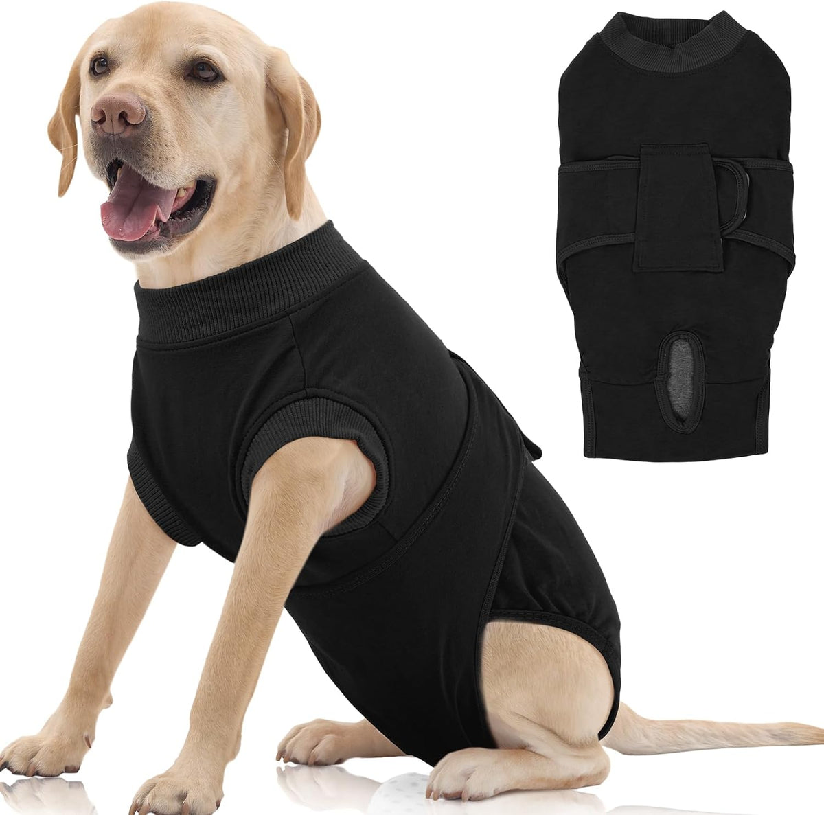 Dog Surgery Suit, Surgical Suit for Dogs, Dog Onesie for Surgery – Essentials for Dogs - Xl(back:20.1-24.8in,wt:42-75lbs) / Black