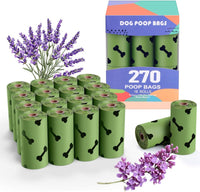 Green Dog Poo Bags Lavender scent, 270 Large Poop Bags - 270green