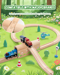 Payarma wooden train track accessories with double suspension bridge and tracks - view 8
