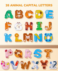 JoyCat Wooden Thick Alphabet Magnets for Toddlers Fridge Large Size - Letters - image 2