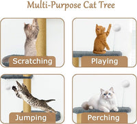 Wall Mounted Cat Wall Shelves and Climbing Tree for Kittens, 4-Tier Adjustable Cat Furniture for Indoor Cats Under 30lbs, with Grey Plush Platforms