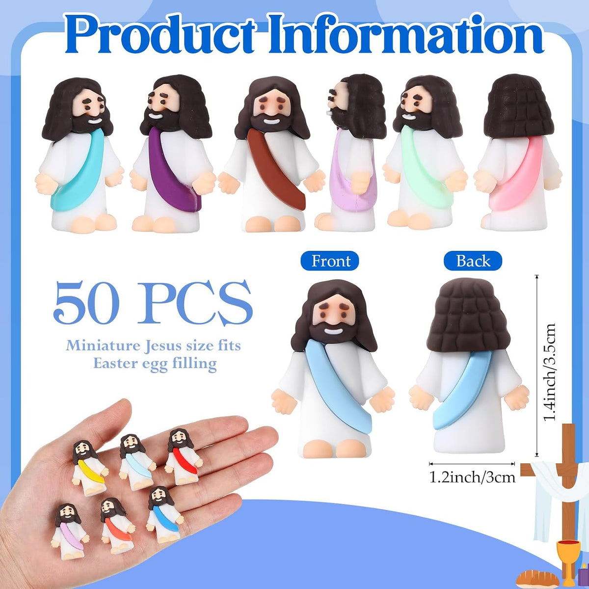 Sumind 50 Pcs Little Jesus Figures Original Design - Comprehensive Colors - image 2