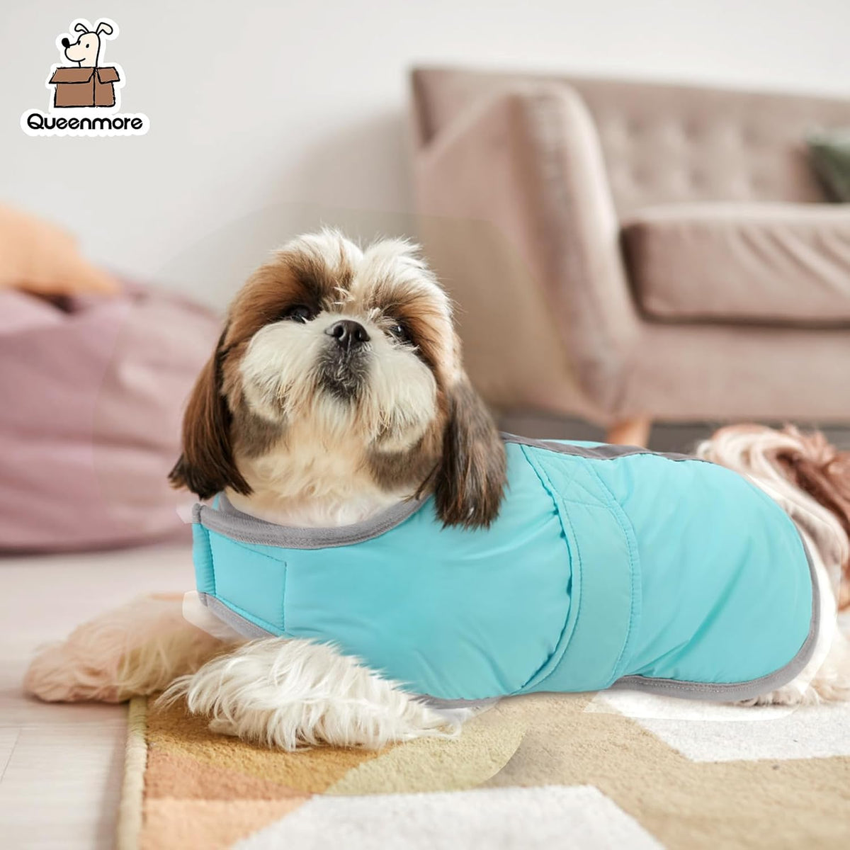 Queenmore Cold Weather Dog Coats Loft Reversible Winter Fleece Dog - Large / Light Blue - image 4