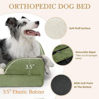 Comfort Expression Small Dog Beds Waterproof Cat Beds Orthopedic Foam Sofa Beds for Small Dogs Comfy Pet Bed with Washable Removable Cover & Non-Slip Bottom(XX-Small,Light Green)