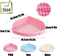 Large Rabbit Litter Box Bunny Corner Toilet Box Potty Trainer Bigger - Pink - image 4