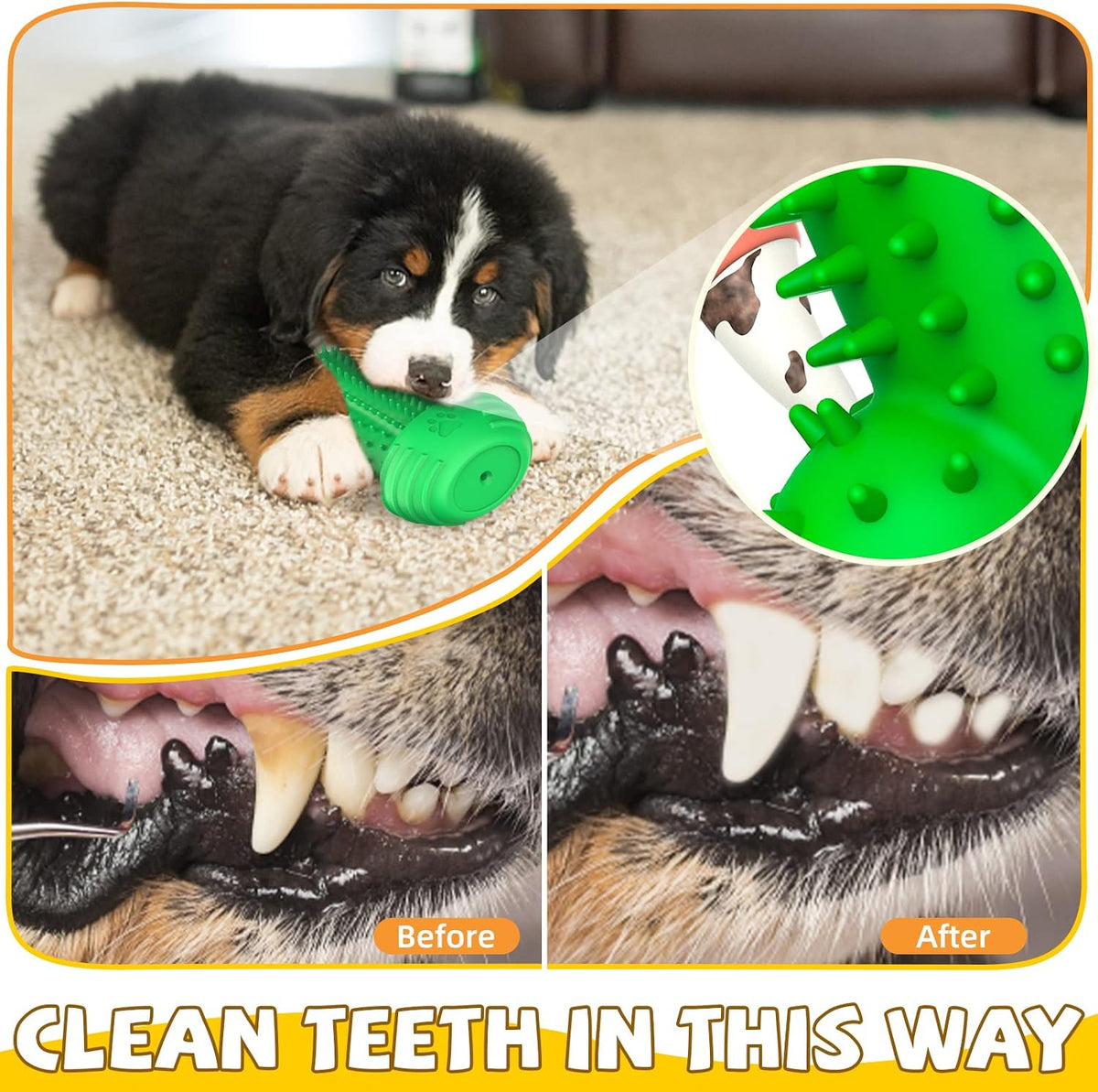 Cactus Dog Chew Toy for Aggressive Chewers - For Small Dog(Up to15lbs) / Green - image 3