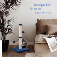 MECOOL 34” Tall Cat Scratching Post Premium Basics Kitten Scratcher - 22 inches for kitten / Navy - image 3