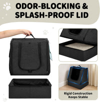apollo walker Portable Cat Litter Box With Waterproof bag and Lid - Dark Black / Medium - image 3