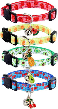 Yizepet Cat Collars with Bells, Breakaway Kitten Collar - fruit