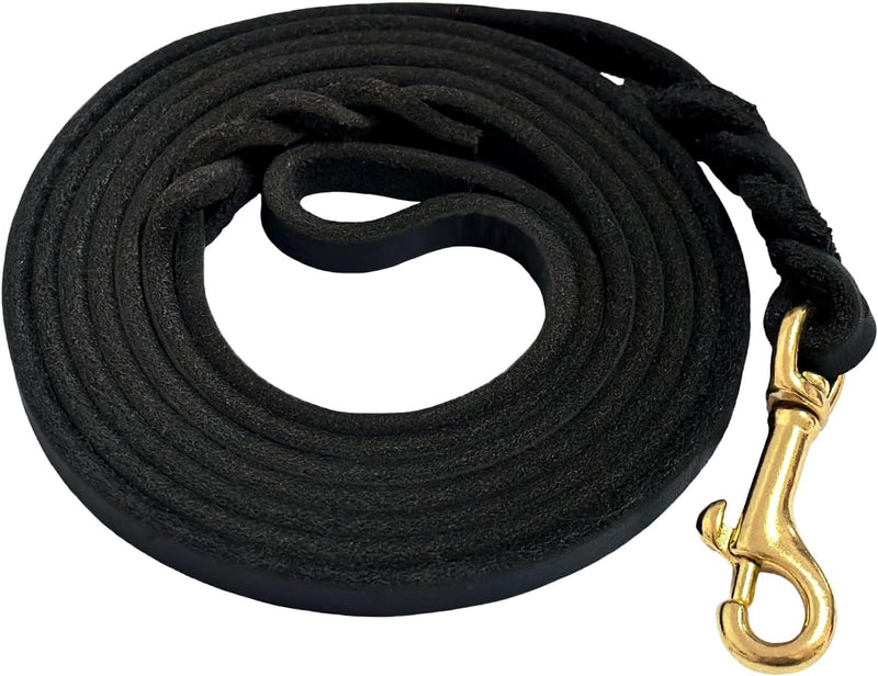 Guiding Star Leather Dog Leash 6ft x 3/4 inch Heavy Duty Training - Black / 6ft x 1/3 inch