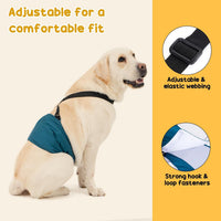 Avont 3 Pack Dog Diapers Male with Suspenders - Black/ Dark Grey/ Navy Blue / M / 3 - image 3