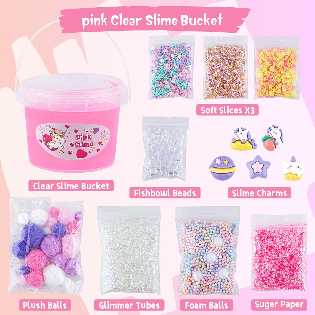 Astronaut Galaxy Slime for Kids, Big Slime Bucket with Clay - Pink Slime - image 2
