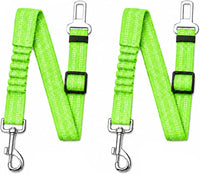 Dog Seat Belt 2Pcs, Retractable Pet Car Harness - Neon GreenGreen