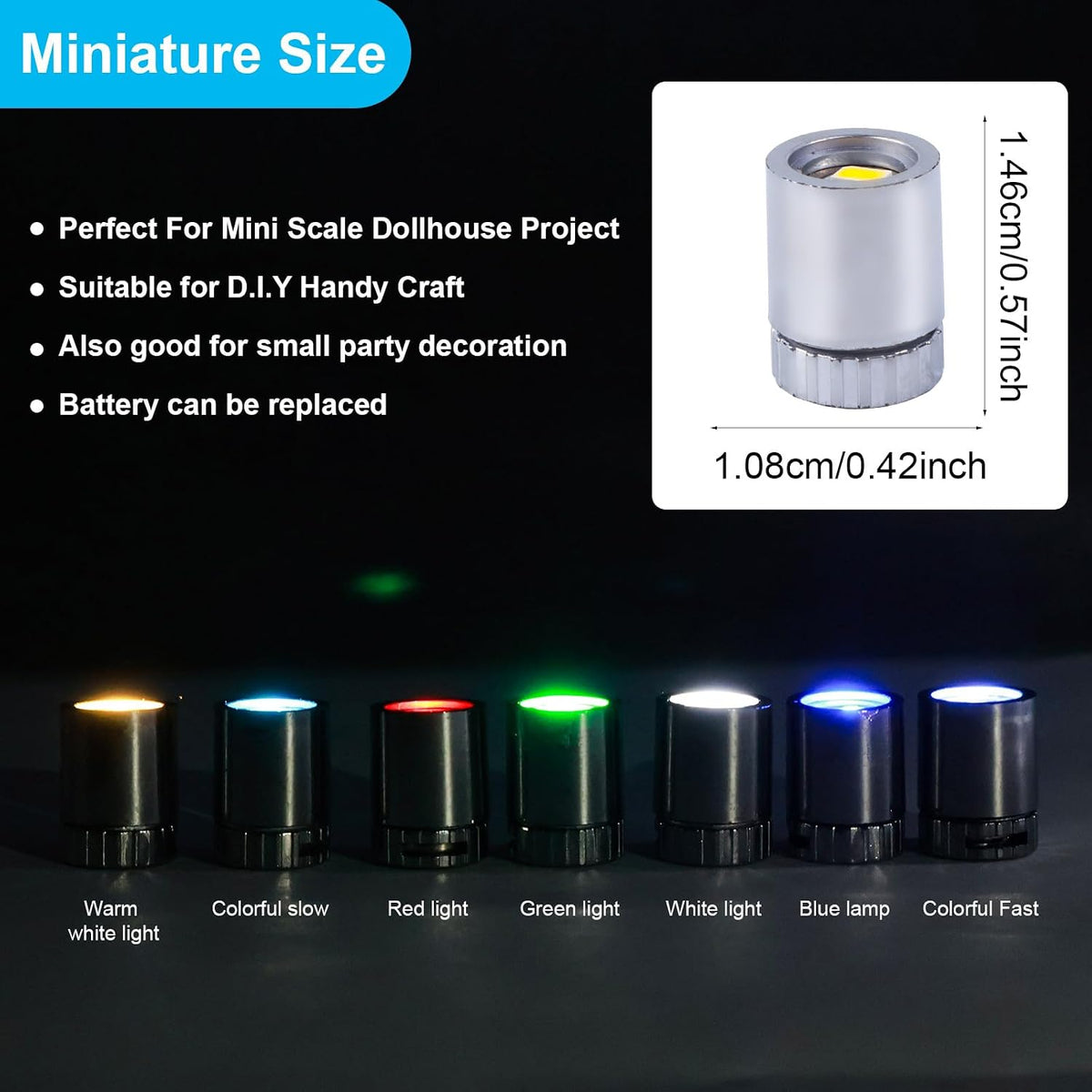 dsooldre 42 mini LED lights in green, white, warm white, red, blue and flashing colors - view 2