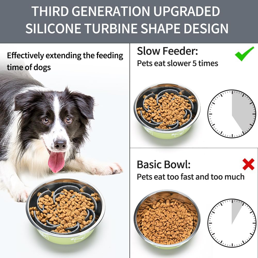 Slow Feeder Dog Bowls Insert - Grey - image 2