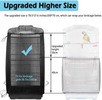 Large Bird Cage Seed Cather - 78.5*27.6in-black - image 2