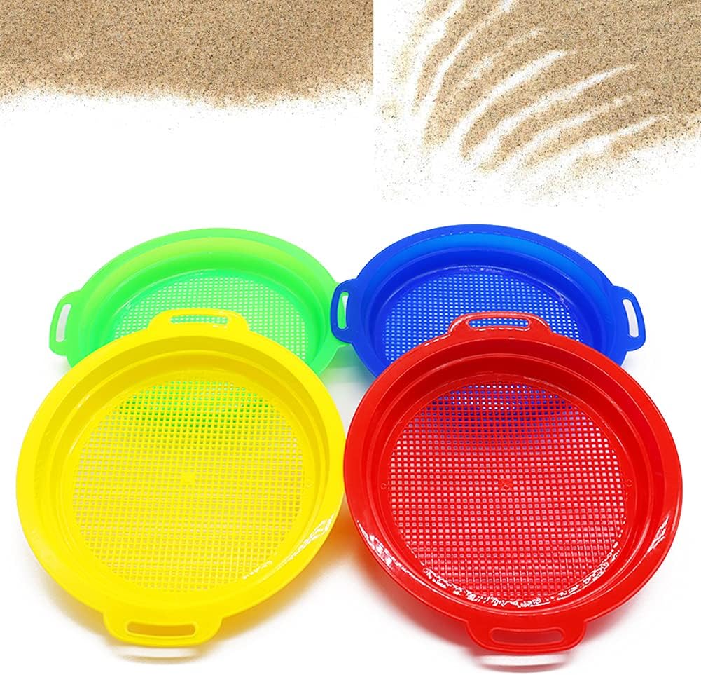 OJYUDD 4 Pack Sand Sifter Sieves for Adults - Multi - Colored