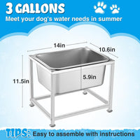 3 Gallons Large Elevated Dog Water Bowl, Relief Joint Pressure – Essentials for Dogs - 3 Gallons - image 4