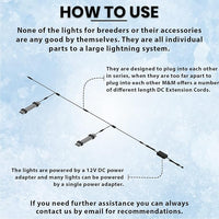 HappyBird Lightning (A Divison of M&M Cage) 8" LED linkable Light bar Without Power Source for Multiple Bird Breeder Cages, Full Spectrum LED. Will NOT Run ON ITS OWN (Single)