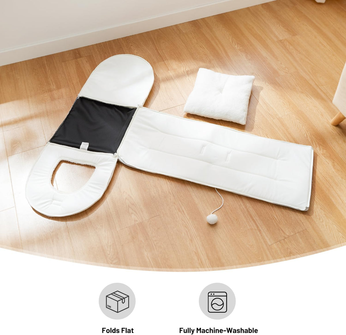 2in1 Cat Bed Cave for Indoor Cats Enclosed Bed with Washable Pillow – Essentials for Cats - L - 17.0"L x 20.0"W x 15.9"H / Cream - image 3