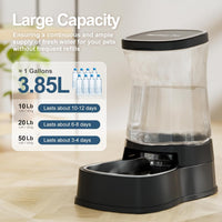 Automatic Dog Water Dispenser, Stainless Steel Bowls Feeder - Dark / 1 Gallon - image 3