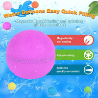 Reusable Water Balloons 6 Pcs with Mesh Bag - Pure Color / 6 Pcs - image 2