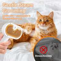 Cat Steam Brush, Pet Steam Brush for Cat & Dog, Mist Spray Comb, Spritz Defur Tool, Water Grooming Kit, Dog Hair Removal Steam Cleaner with Release Button