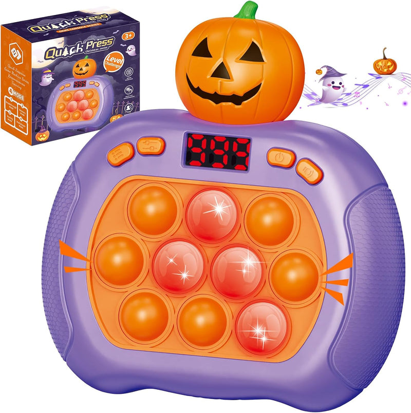 Pop Game, Light Up Fidget Toy for Kids & Adults - Halloween Pumpkin