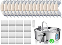 7L/236oz Stainless Steel Dog Water Fountain for Large Dogs & Cats – Essentials for Dogs - Silver / 16 Filter + 16 Sponge + 3 Pump Hose