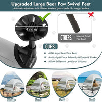 Upgraded Elevated Dog Bed with Canopy, Portable Raised Outdoor Dog Bed with Stable Anti-Slip Feet, Removable Wider Shade, Raised Dogs Cot for Large Pets Camping, Indoor & Outdoor Use