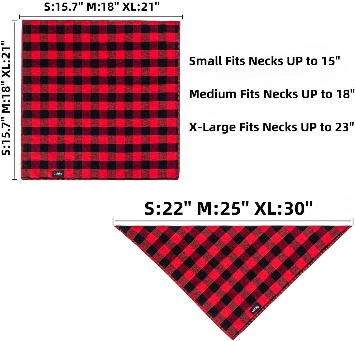 Buffalo Plaid Dog Bandanas Fall Christmas XLarge Scarf 6PCS – Essentials for Dogs - Buffalo Plaid / X-Large - image 2