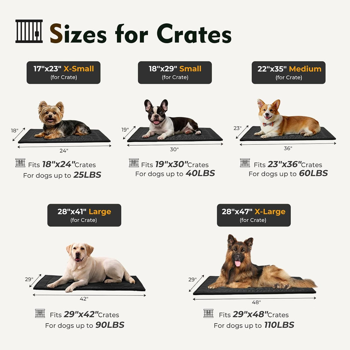 Chew Proof Indestructible Dog Crate Pad - Black / X-Large (28"x47") - image 2