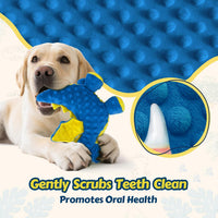 Squeaky Dog Toy, Plush Dragon with 5 Squeakers and Crinkle Wings - Blue - image 3