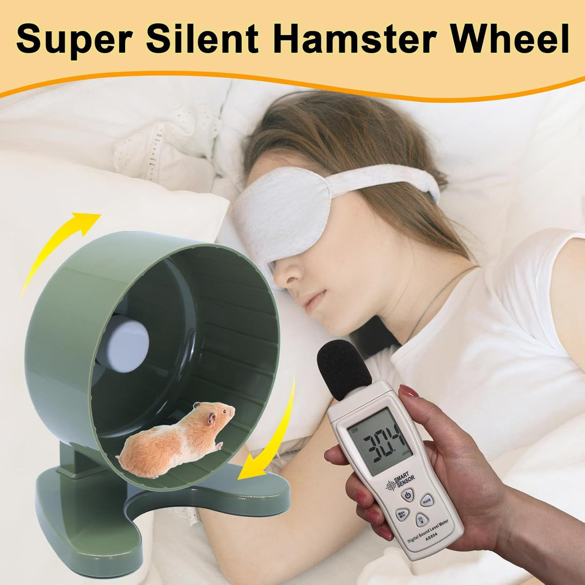 Hamster Wheel, 8.7" Super-Silent Exercise Wheels - Green / Small - image 2
