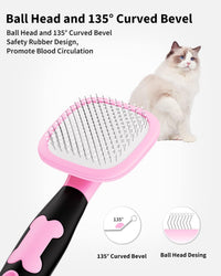 Pet Steam Brush for Dogs & Cats - Small / Pink - image 2