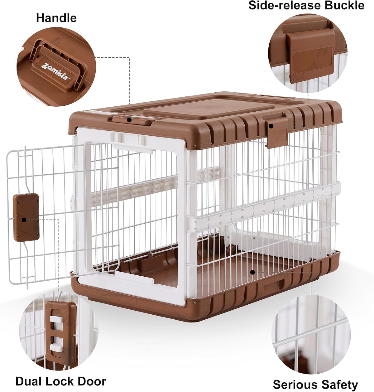 28" L Collapsible Dog Crate for Dogs - Woodgrain / 27.95 x 18.9 x 21.65 in - image 2