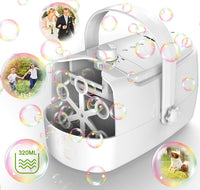 Zerhunt Durable Bubble Machine for Party: 3 Power Modes for Non-Stop - White