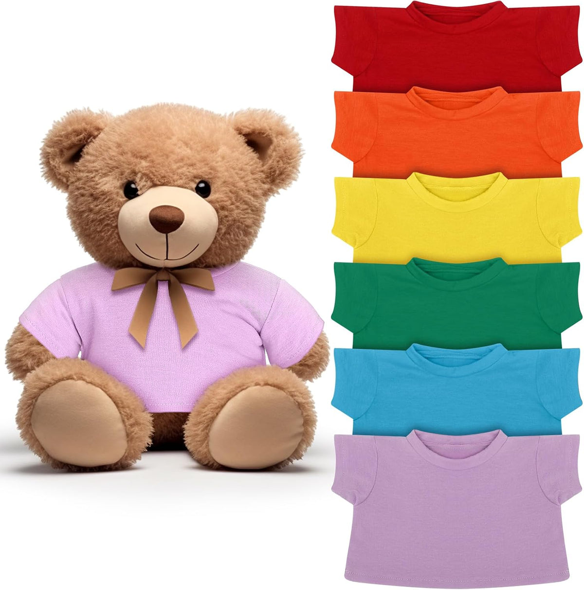 Skylety Bear Shirts Stuffed Animal Clothes for 14-18 Inch - Rainbow