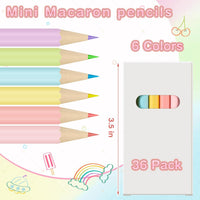 Ctosree mini colored pencils in kraft boxes, 6 natural wood pencils per box - view 14