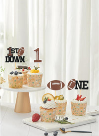 Moitkptt 24 glitter football player cupcake toppers - view 7